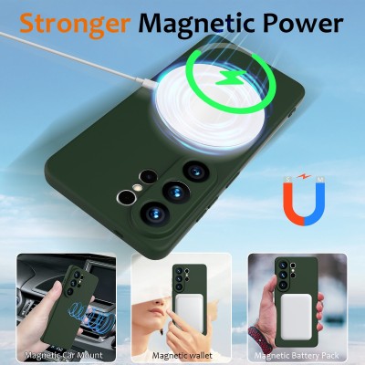 "Shell" MagSafe твердый силиконовый (TPU) чехол - темно-зеленый (Galaxy S26 Ultra)