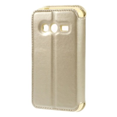Samsung Galaxy Trend 2 G313 Roar Noble ādas atvēramais zelta maciņš / Vacins.lv