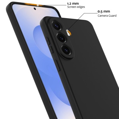 "Shell" MagSafe cieta silikona (TPU) apvalks - melns (Galaxy A57)