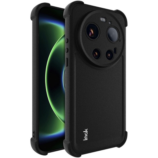 "Imak" pastiprinātas aizsardzības Airbag cieta silikona matēta (TPU) apvalks - melns (Xiaomi 17 Ultra)