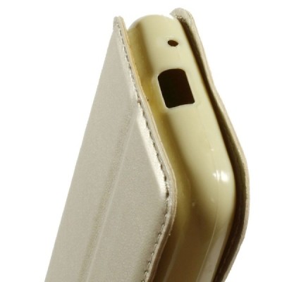Samsung Galaxy Trend 2 G313 Roar Noble ādas atvēramais zelta maciņš / Vacins.lv