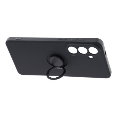 "Dechen" Ring Kickstand твердый силиконовый (TPU) чехол - чёрный (Galaxy S26+)