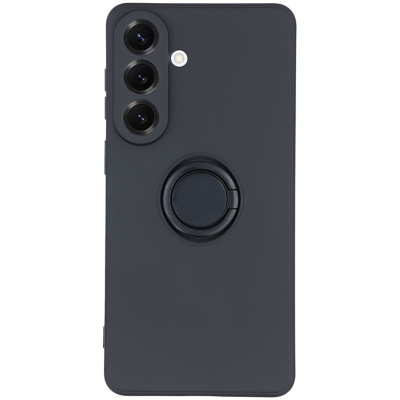 "Dechen" Ring Kickstand cieta silikona (TPU) apvalks - melns (Galaxy S26+)