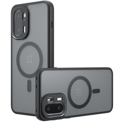 "Mofan" MagSafe твердый силиконовый матовый (ТПУ) чехол - чёрный (OnePlus 15R / Ace 6T / Ace 6)