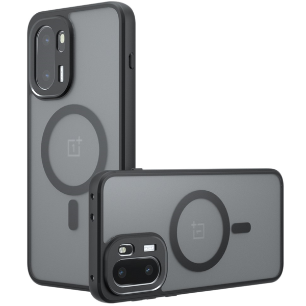 "Mofan" MagSafe matēts cieta silikona (TPU) apvalks - melns (OnePlus 15R / Ace 6T / Ace 6)