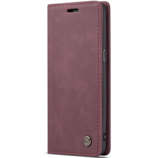 "CaseMe" Retro solīds atvēramais ādas maciņš - bordo (Pixel 6A)