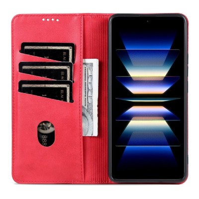 Чехол-книжка "AZNS" Retro - красный (Xiaomi 17 Ultra)