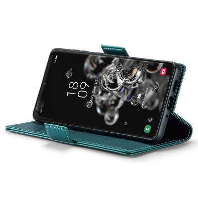 Кожиный чехол-книжка "CaseMe" Leather - зелёный (Galaxy S20 Ultra)