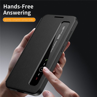 Чехол-книжка "Qing" Smart Side Line Solid - черный (Galaxy S26 Ultra)