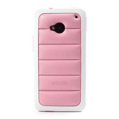 „Infisens“ Hybrid Bumper HTC One M7 rožinis dėklas (Dėkliukas) / Priedai.lt