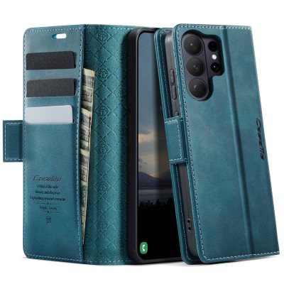 Кожиный чехол-книжка "CaseMe" Retro Skin - зелёный (Galaxy S26 Ultra)