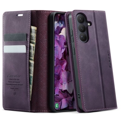 Кожиный чехол-книжка "CaseMe" Retro Skin - фиолетовый (Galaxy S26)