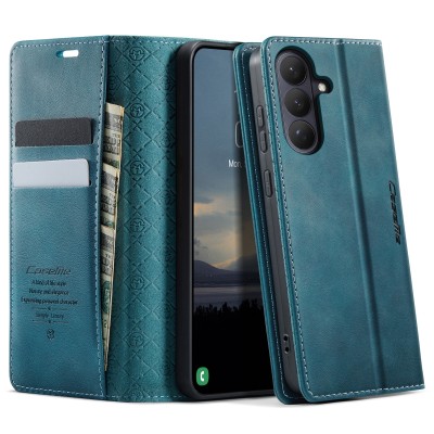 "CaseMe" Retro Skin atvēramais ādas maciņš - zaļš (Galaxy S26)