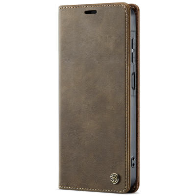 Кожиный чехол-книжка "CaseMe" Retro Skin - коричневый (Galaxy S26)