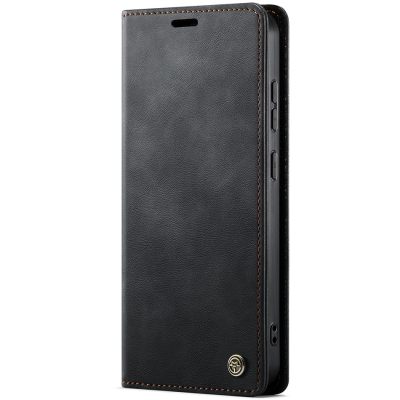 "CaseMe" Retro Skin atvēramais ādas maciņš - melns (Poco M8 Pro / Redmi Note 15 Pro+)