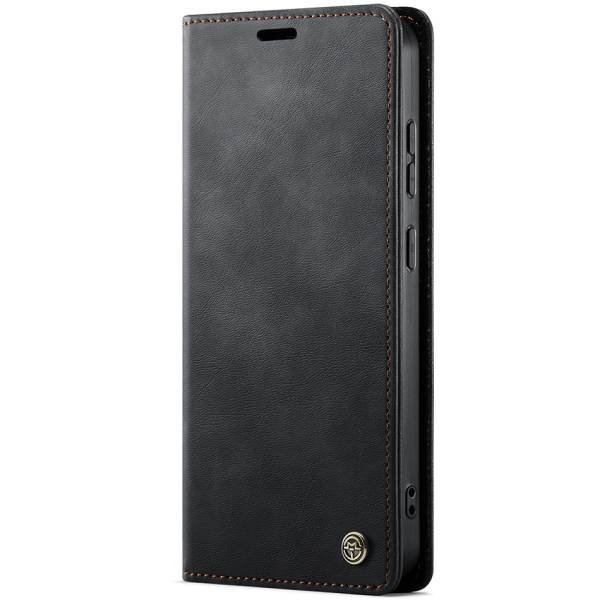 Кожиный чехол-книжка "CaseMe" Retro Skin - чёрный (Poco M8 Pro / Redmi Note 15 Pro+)