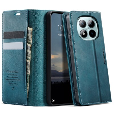 Кожиный чехол-книжка "CaseMe" Retro Skin - зелёный (Poco M8 Pro / Redmi Note 15 Pro+)