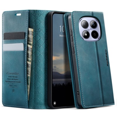 Кожиный чехол-книжка "CaseMe" Retro Skin - зелёный (Redmi Note 15 Pro 5G)