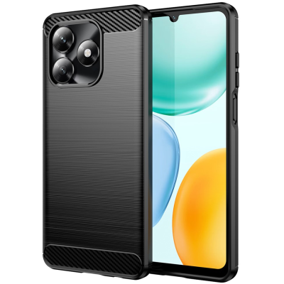 Твердый силиконовый чехол (TPU) "AILES" Carbon - чёрный (Honor X5c 4G)