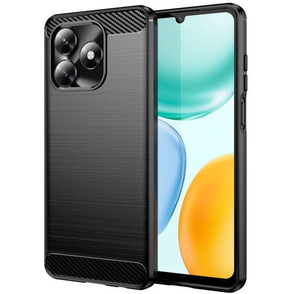 Твердый силиконовый чехол (TPU) "AILES" Carbon - чёрный (Honor X5c 4G)