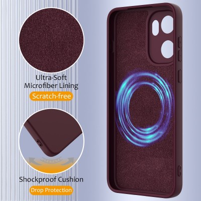 "Shell" MagSafe cieta silikona (TPU) apvalks - bordo (OnePlus 15R / Ace 6T / Ace 6)