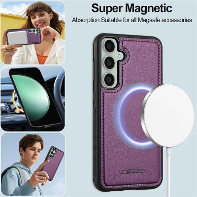 "LC.IMEEKE" MagSafe прочный чехол-книжка 2-в-1 - фиолетовый (Galaxy A57)