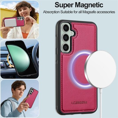 "LC.IMEEKE" MagSafe прочный чехол-книжка 2-в-1 - красный (Galaxy A57)