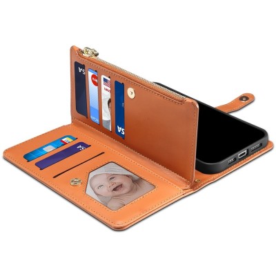 "ESEBLE" solīds maciņš ar noņemamu maku - brūns (Galaxy S26 Ultra)