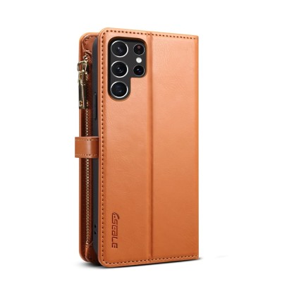 "ESEBLE" Retro чехол со съемным кошельком - коричневый (Galaxy S26 Ultra)