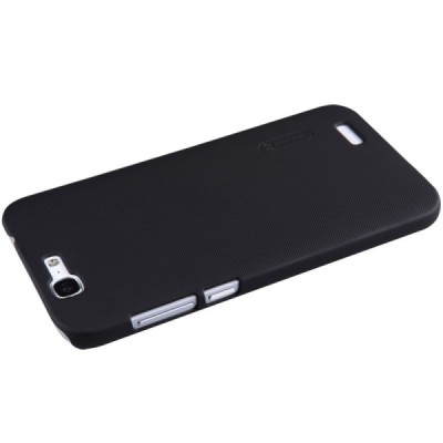 Nillkin Frosted Shield Huawei Ascend G7 juodas plastikinis dėklas + apsauginė ekrano plėvelė / Priedai.lt