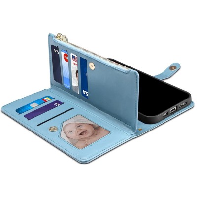 "ESEBLE" solīds maciņš ar noņemamu maku - zils (Galaxy A57)
