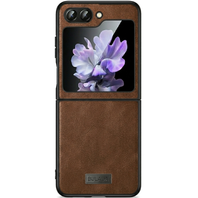Кожаный чехол „Sulada“ Leather - коричневый (Galaxy Flip5)