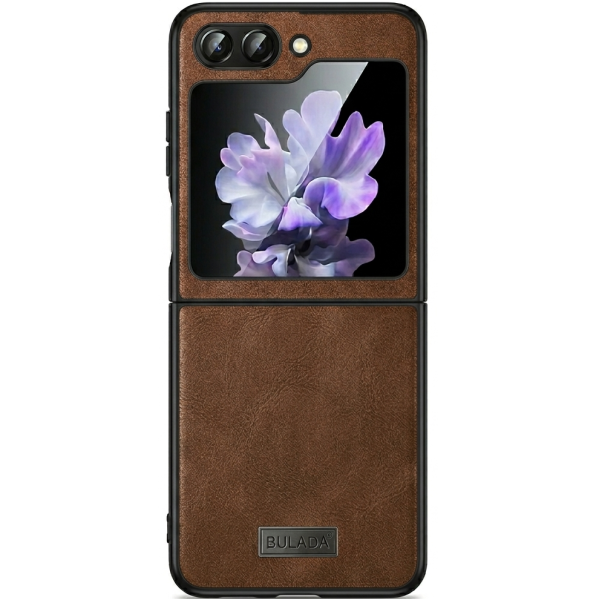„Sulada“ Leather ādas apvalks - brūns (Galaxy Flip5)