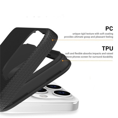 „TUKU“ Shockproof ciets silikona korpuss - melns (iPhone 16 Pro)
