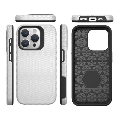 „TUKU“ Shockproof ciets silikona korpuss - sudrabs (iPhone 16 Pro)