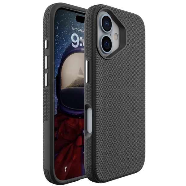 „TUKU“ Shockproof ciets silikona korpuss - melns (iPhone 16)
