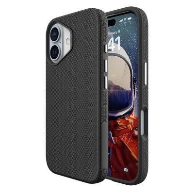 „TUKU“ Shockproof ciets silikona korpuss - melns (iPhone 16)