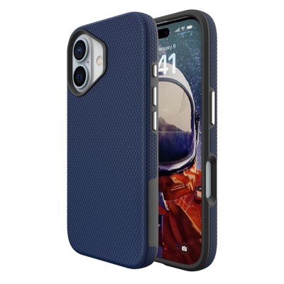 „TUKU“ Shockproof ciets silikona korpuss - tumši zils (iPhone 16)