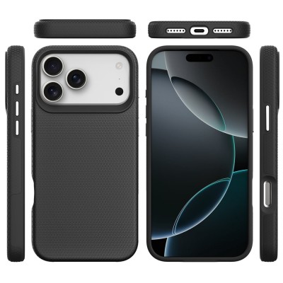 „TUKU“ Shockproof kõva silikoonümbris - must (iPhone 17 Pro)