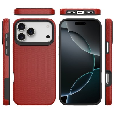 „TUKU“ Shockproof kõva silikoonümbris - красный (iPhone 17 Pro Max)