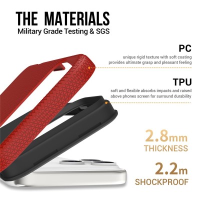„TUKU“ Shockproof kõva silikoonümbris - красный (iPhone 17 Pro Max)