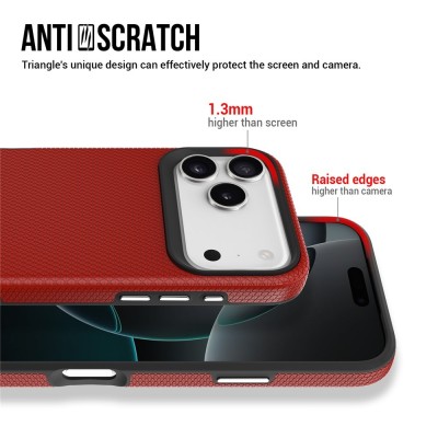 „TUKU“ Shockproof kõva silikoonümbris - красный (iPhone 17 Pro Max)