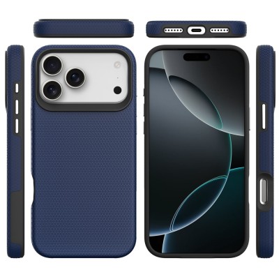 „TUKU“ Shockproof ciets silikona korpuss - tumši zils (iPhone 17 Pro Max)