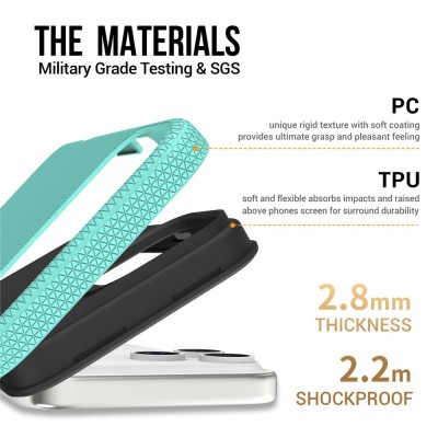 „TUKU“ Shockproof ciets silikona korpuss - zaļš (iPhone 17 Pro Max)
