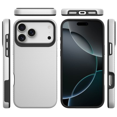 „TUKU“ Shockproof kõva silikoonümbris - серебристый (iPhone 17 Pro Max)
