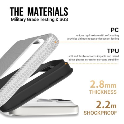 „TUKU“ Shockproof kõva silikoonümbris - серебристый (iPhone 17 Pro Max)