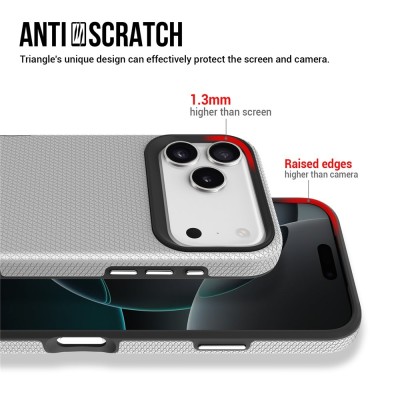 „TUKU“ Shockproof kõva silikoonümbris - серебристый (iPhone 17 Pro Max)