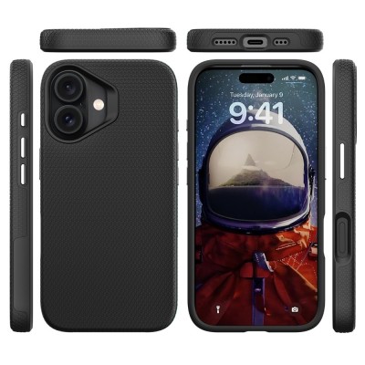 „TUKU“ Shockproof ciets silikona korpuss - melns (iPhone 17)