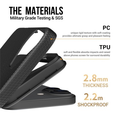„TUKU“ Shockproof ciets silikona korpuss - melns (iPhone 17)