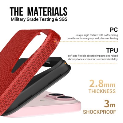 „TUKU“ Shockproof kõva silikoonümbris - красный (iPhone 17)
